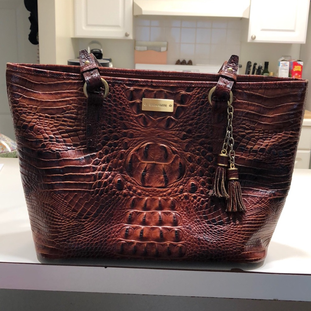 Brahmin croc-embossed Melbourne Tassel Bag